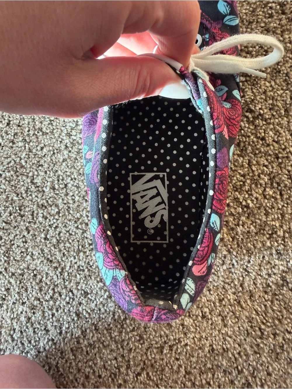 Vans Womens Floral Canvas Sneakers - Purple & Teal - Picture 6 of 9